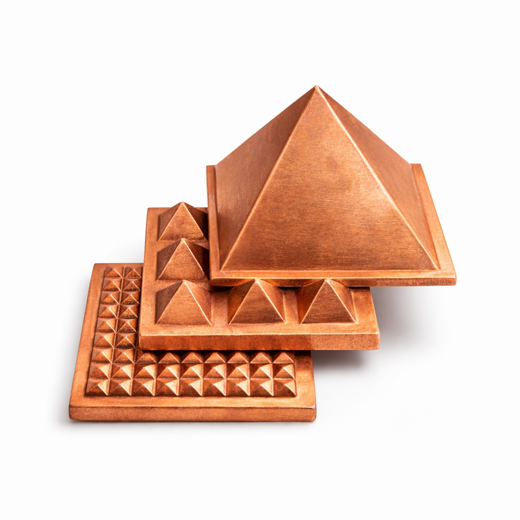 3-Layer Copper Pyramid Vastu Remedy for Energy Amplification, Prosperity and South East Direction Activation for Home, Office and Vastu Correction | 5-7.6 cm | 665 g
