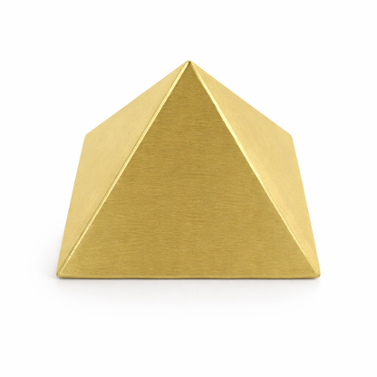 Hollow Brass Pyramid Vastu Remedy for Energy Correction, Space Balance and Spiritual Harmony for Home, Office and Healing Use | 7.6 cm | 160 g