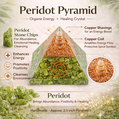 Natural Peridot Pyramid Vastu Remedy for Healing, Luck Magnetism and East Zone Energy Support for Home, Office and Positive Growth Placement | 6.5 cm | 120 g