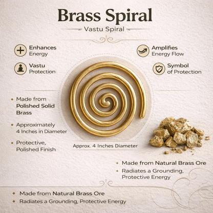 Brass Spiral Helix – Vastu Remedy for South Direction Defects | 4 & 6 Inch