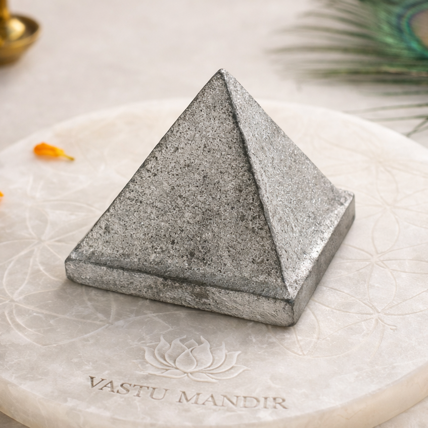 Solid Iron Metal Pyramid Vastu Remedy for West Direction and Brahmasthan Balance, Mental Focus, Career Success and Positive Energy Correction | 6.5 cm | 615 g