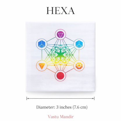 Hexagonal Selenite Plate – Vastu Remedy for Vastu Perfection | Harmony Balance | 3 Inch