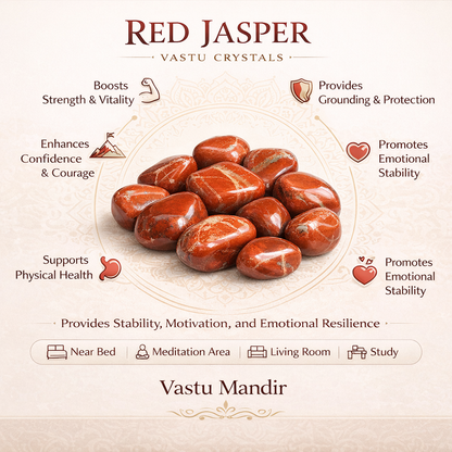 Natural Red Jasper Tumbled Stones – Vastu Remedy for Protection & Mental Grounding | Ideal for South Direction Strength | 100g / 500g / 1kg