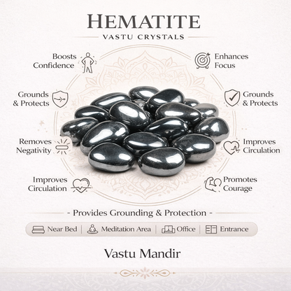 Natural Hematite Tumbled Stones – Vastu Remedy for Grounding & Root Chakra Protection | Ideal for South-West Stability Corners | 100g / 500g / 1kg