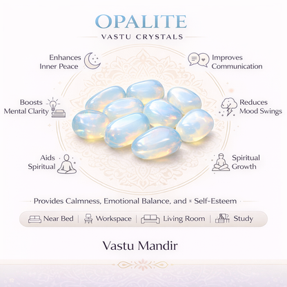 Natural Opalite Tumbled Stones – Vastu Remedy for Calm Sleep & Emotional Healing | Ideal for Bedrooms & Aura Cleansing | 100g / 500g / 1kg