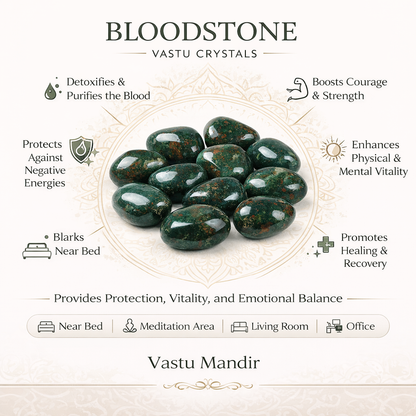 Natural Bloodstone Tumbled Stones – Vastu Remedy for Vitality & Protection | Ideal for South Direction Strength | 100g / 500g / 1kg