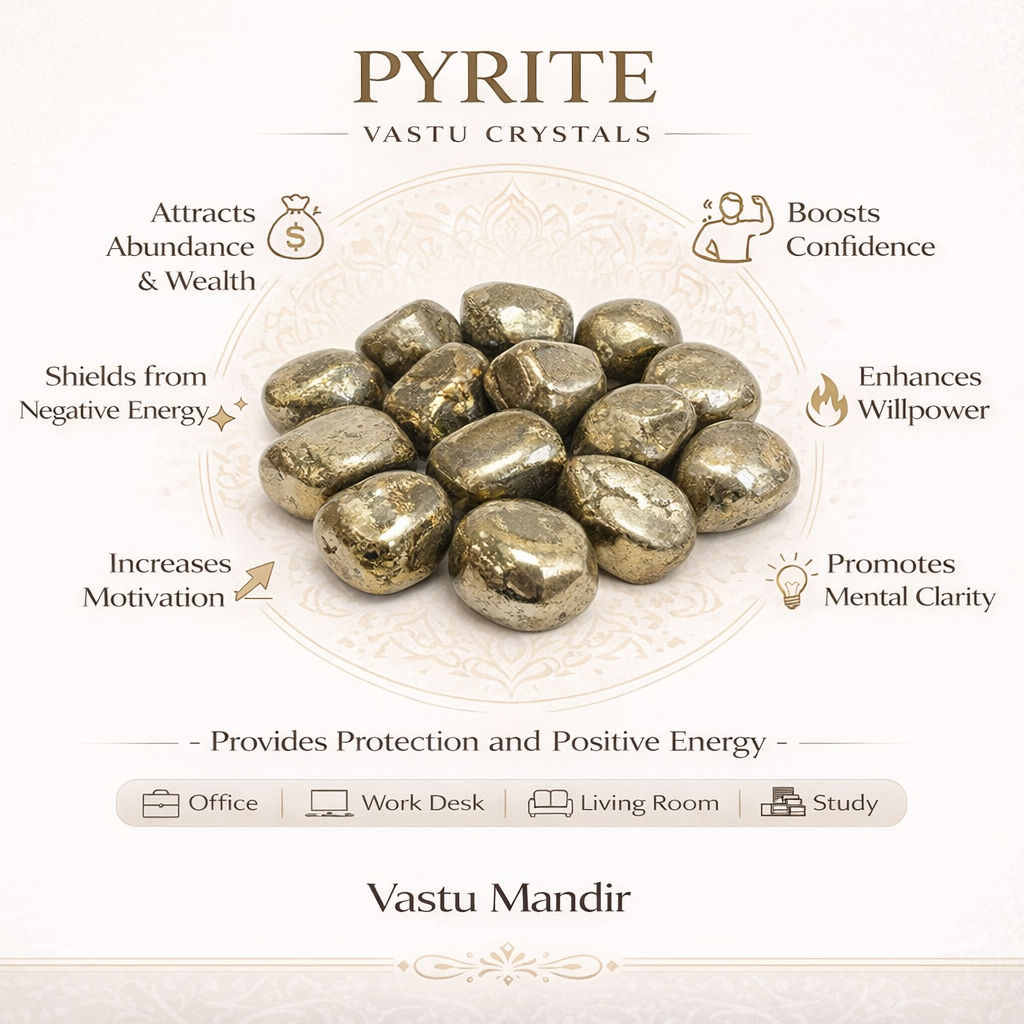 Natural Pyrite Tumbled Stones – Vastu Remedy for Abundance & Protection | Ideal for Financial Spaces | 100g / 500g / 1kg