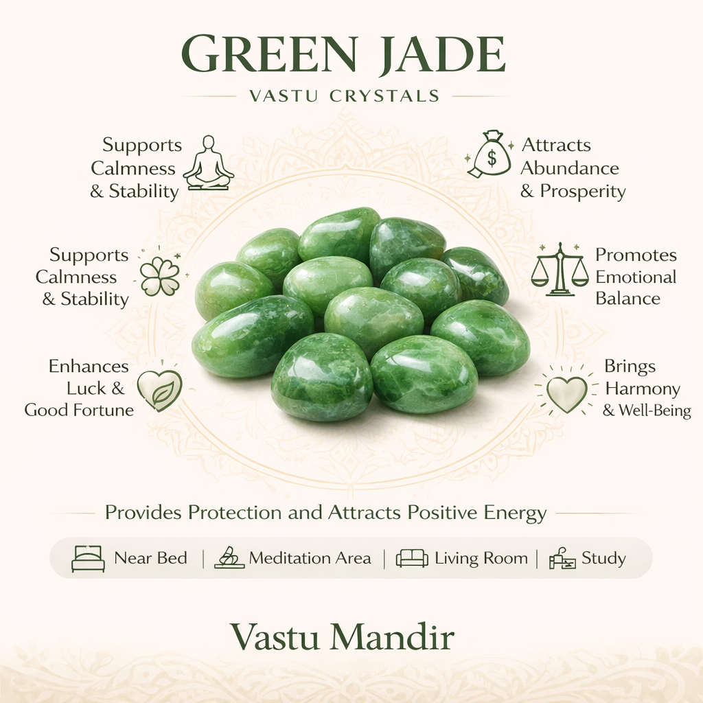 Natural Green Jade Tumbled Stones – Vastu Remedy for Prosperity & Good Luck | Ideal for East Wealth Zones | 100g / 500g / 1kg