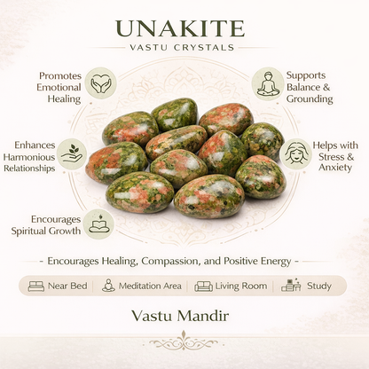 Natural Unakite Tumbled Stones – Vastu Remedy for Emotional Healing & Heart Balance | Ideal for West Relationship Zones | 100g / 500g / 1kg