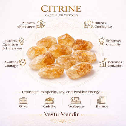 Raw Citrine Merchant Stone – Vastu Remedy for Abundance & Financial Success | Ideal for Money Altars & Business Desks | 100g / 500g / 1kg