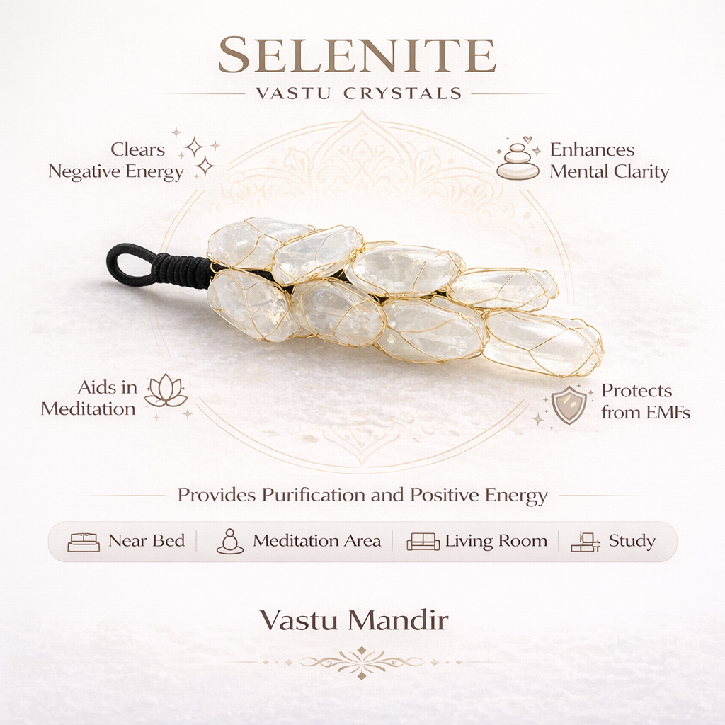 Selenite Energy Chunk – Vastu Remedy for Room Purification & Negative Energy Removal | Space Cleansing Purifier