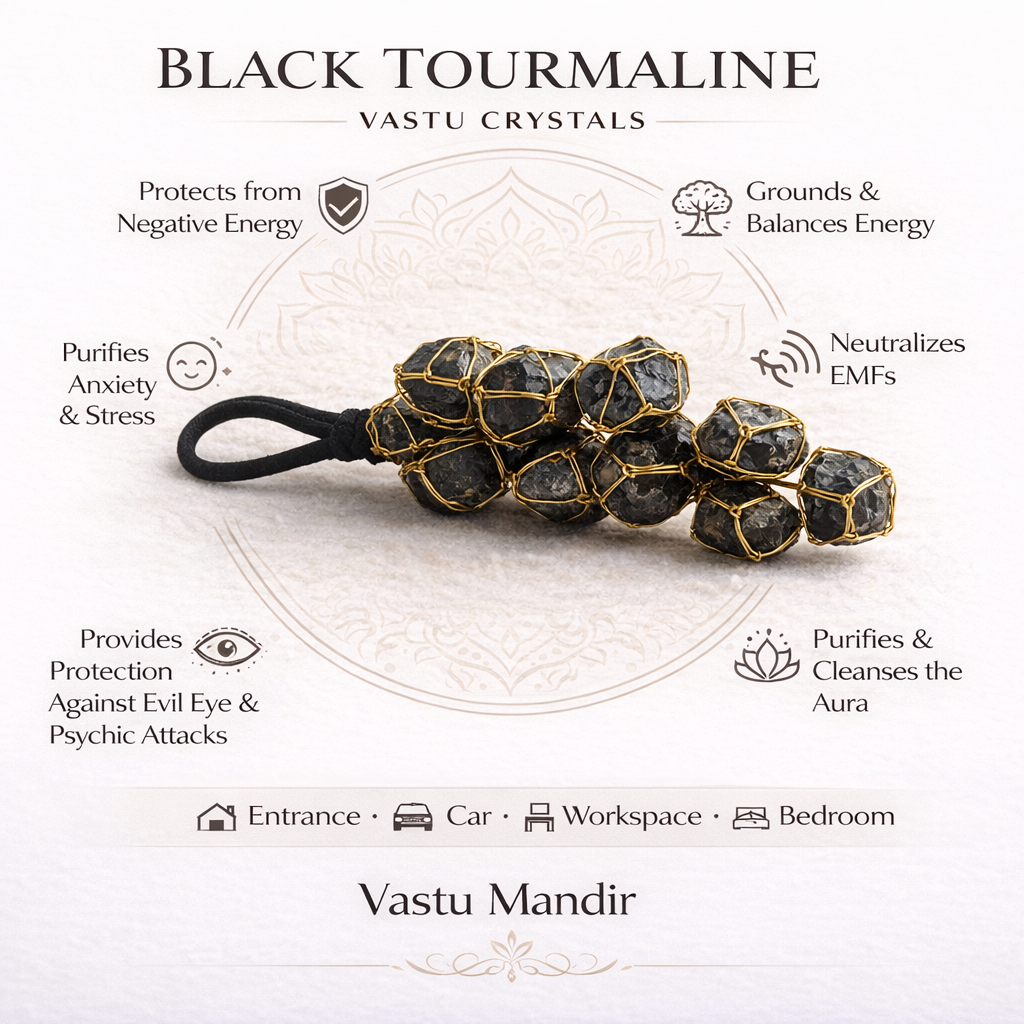 Black Tourmaline Chunk – Vastu Remedy for Energy Cleansing & Dosh Removal | Grounding & Protection Stone