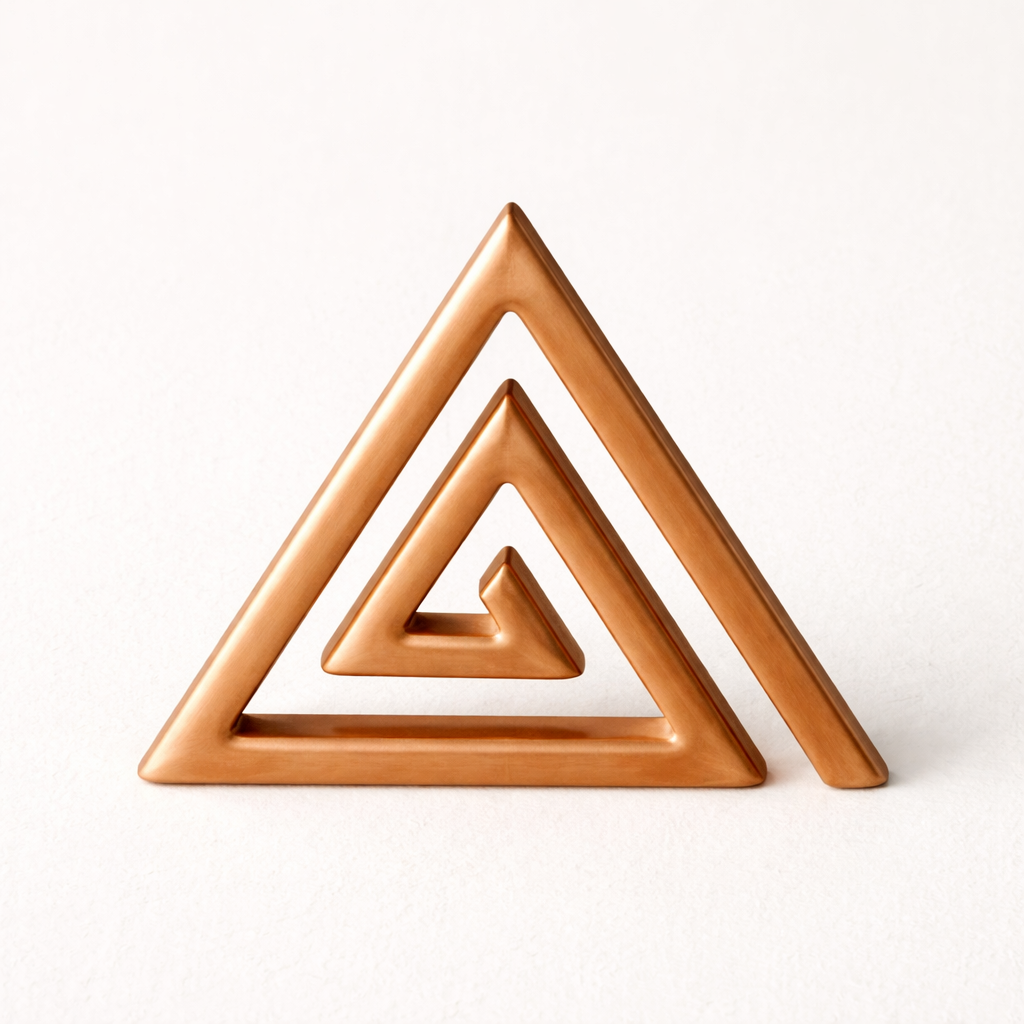 Copper Triangle Helix – Vastu Remedy for South-East Direction Correction | Kitchen & Main Door Balance | 4 & 6 Inch