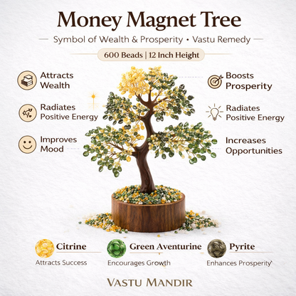 Money Magnet Money Tree – Vastu Remedy for Financial Growth | Prosperity & Opportunity Flow | 600 Beads | 12 Inch