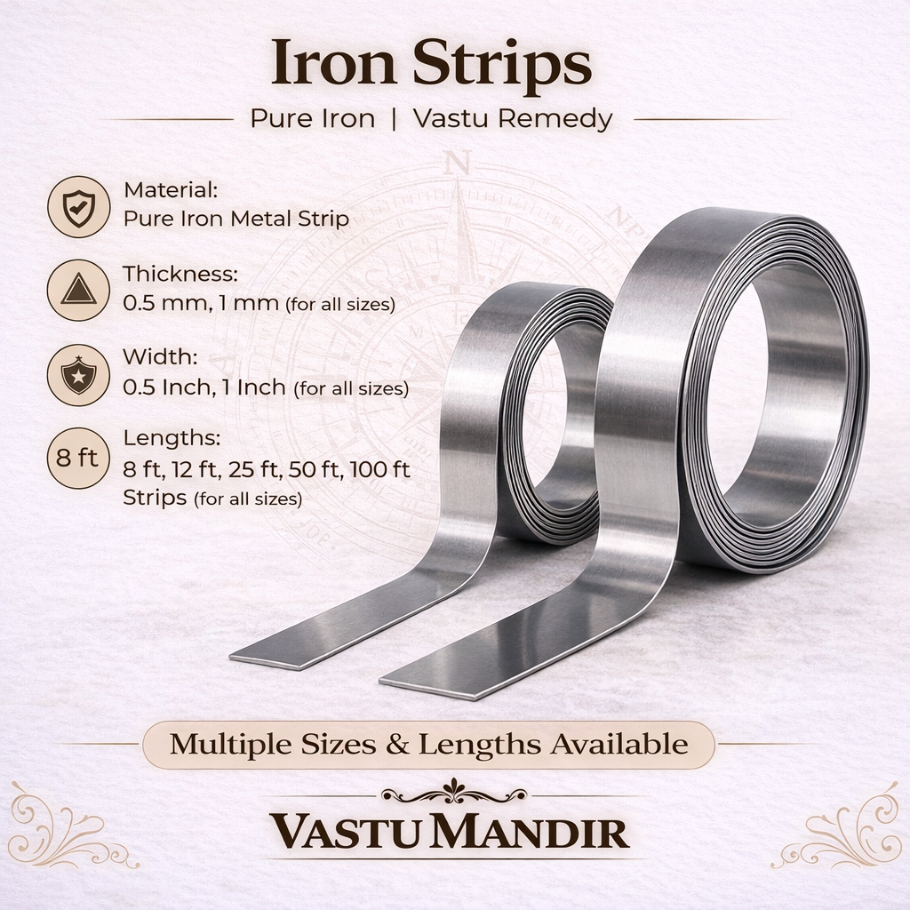 Heavy-Duty Iron Metal Strip – Vastu Remedy for Fire Zone & Structural Corrections | Ideal for Extensions, Toilets & Door Thresholds | 0.5 & 1 mm Thickness | 8-100 Ft Lengths
