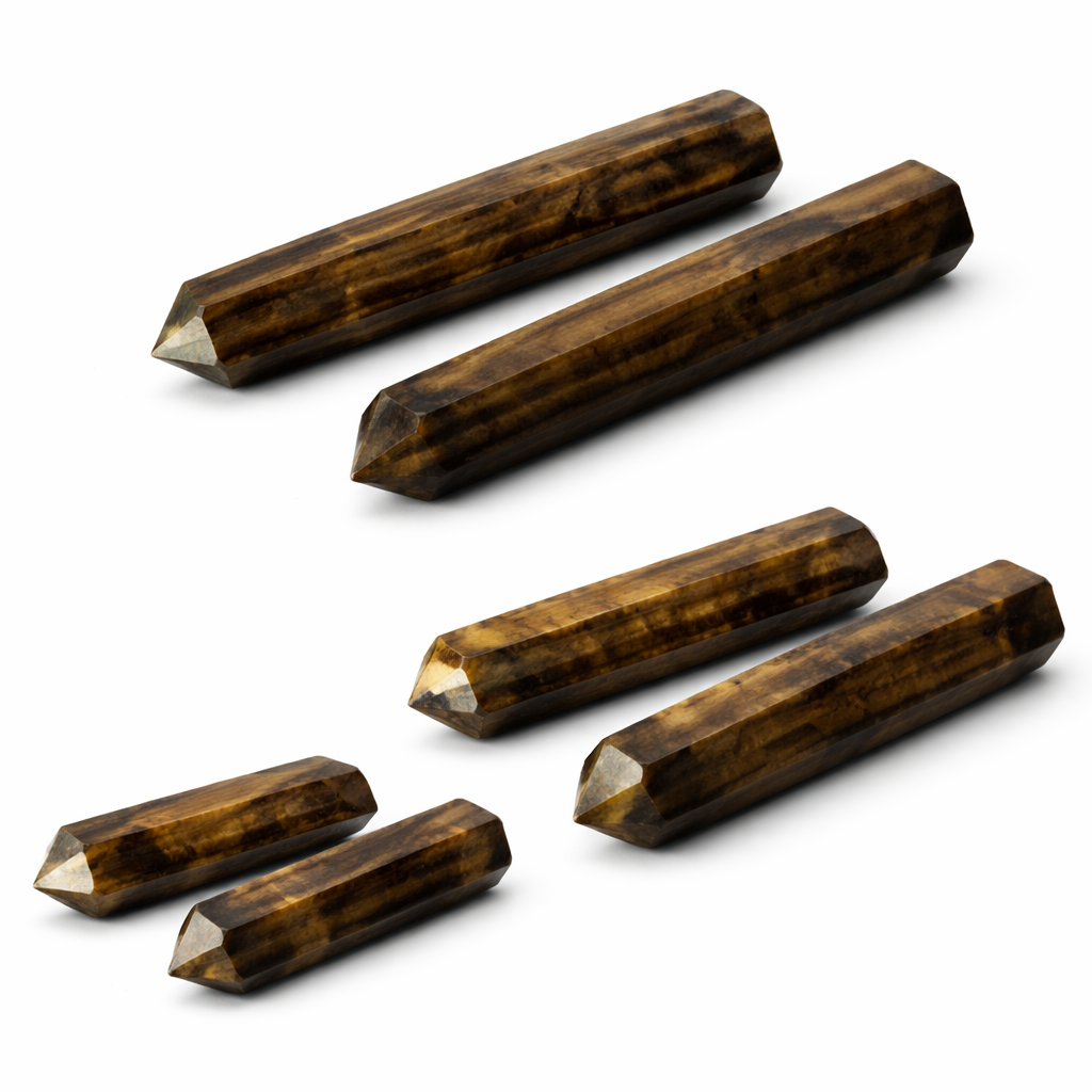 Tiger Eye Crystal Pencil – Vastu Remedy for Spiritual Shielding | Protection & Focus | 2-5 Inch
