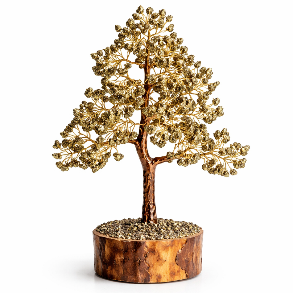 Pyrite Money Tree – Vastu Remedy for Financial Protection | North-SE Fortune | 300 Beads | 10 Inch