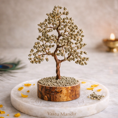 Pyrite Money Tree – Vastu Remedy for Wealth Attraction | Business Success & Financial Protection | 600 Beads | 12 Inch