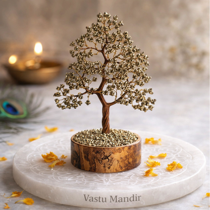 Pyrite Money Tree – Vastu Remedy for Wealth Attraction | Business Success & Financial Protection | 600 Beads | 12 Inch