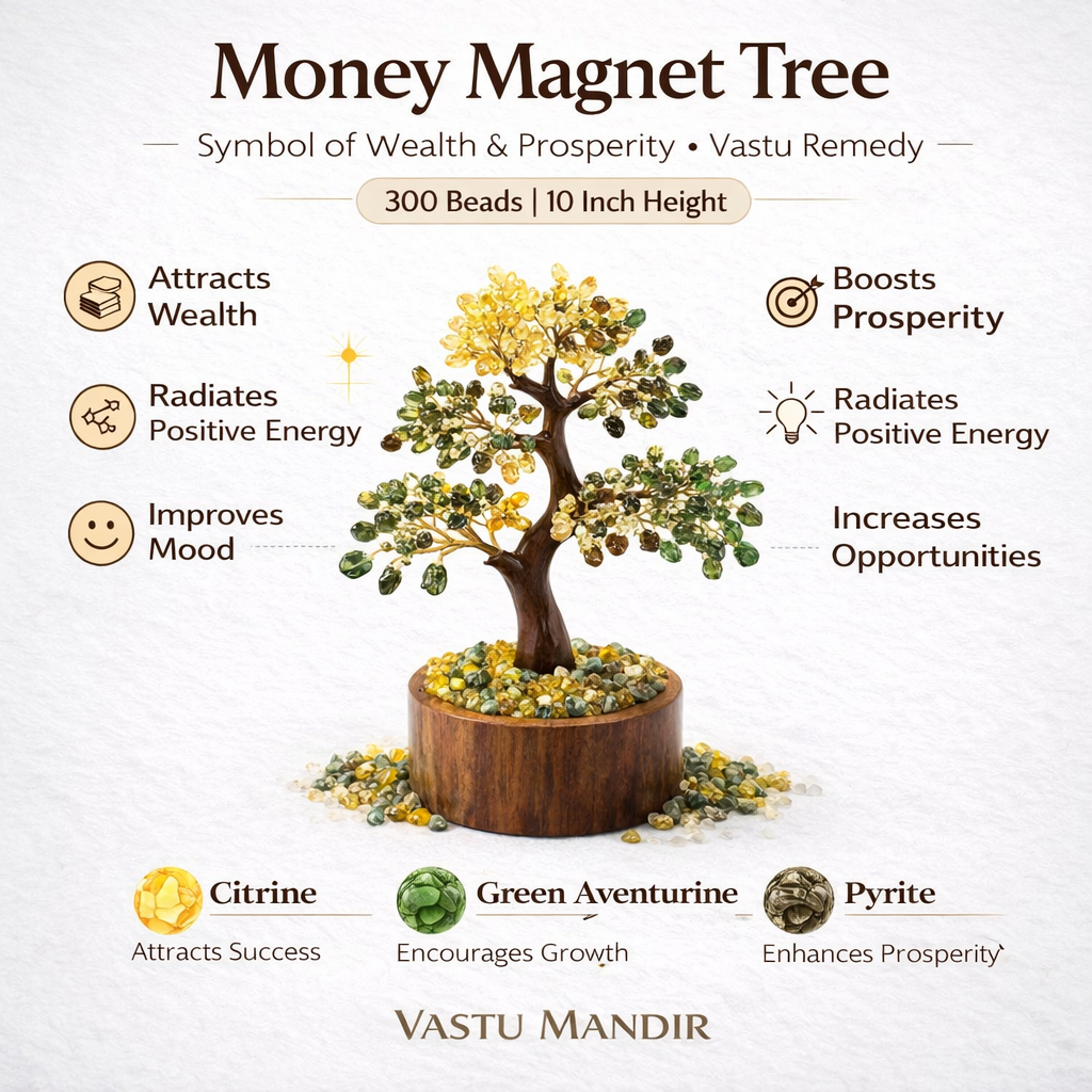 Money Magnet Money Tree – Vastu Remedy for Cash Flow | Prosperity Opportunities | 300 Beads | 10 Inch