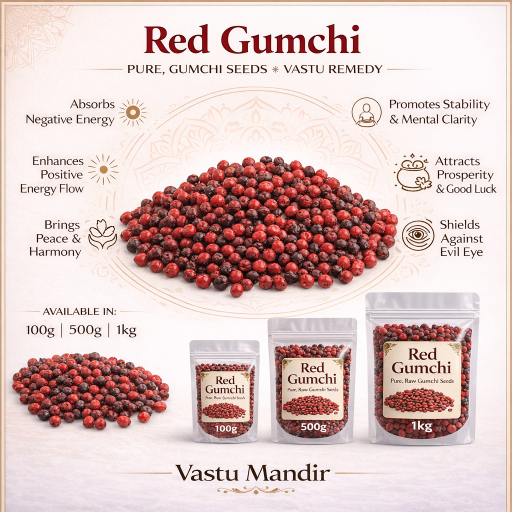 Red Gumchi Crystal Chips – Vastu Remedy for Energy Enhancement | Dosh Nivaran | 100g / 500g / 1kg