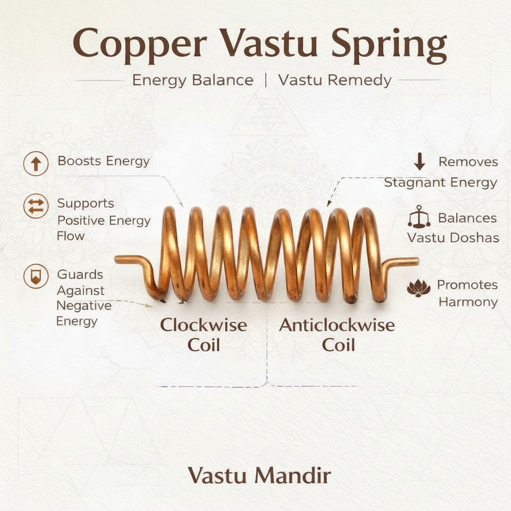 Copper Vastu Spring – Fire Element Balance Remedy | South Direction Polarity Change | Clockwise/Anticlockwise