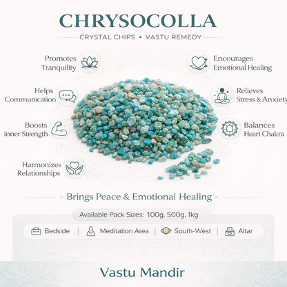 Chrysocolla Crystal Chips – Vastu Remedy for Emotional Healing | Quiet Strength Uplift | 100g / 500g / 1kg