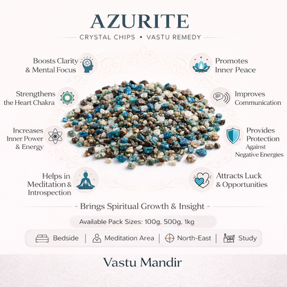 Azurite Crystal Chips – Vastu Remedy for Creativity | Third Eye Activation | 100g / 500g / 1kg