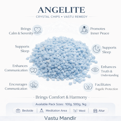 Authentic Angelite Chips — Vastu Remedy for Stress Relief & Spiritual Calm
