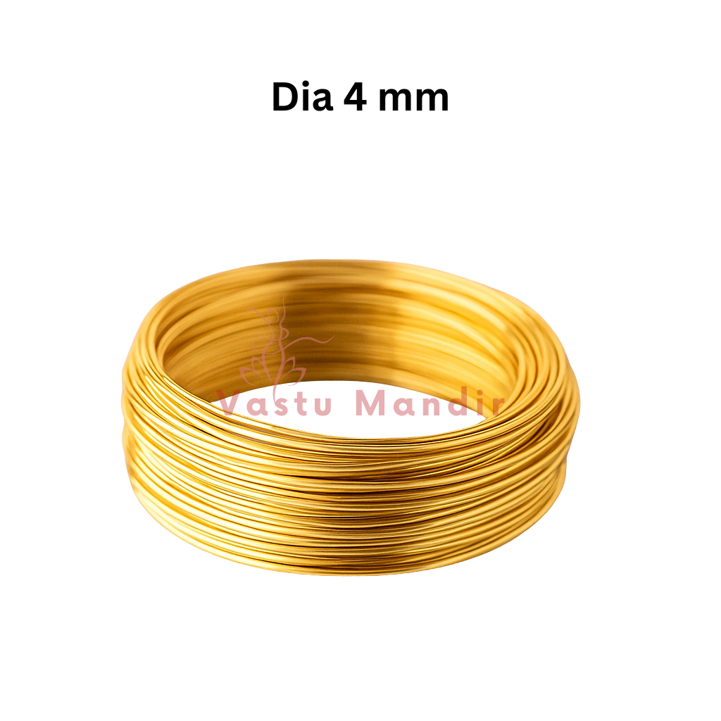 Premium Brass Wire Vastu Remedy for Southwest Installation (2mm & 4mm) - Earth Element Conductor Wire for Relationship Remedies, Financial Stability & Entrance Threshold Vastu Balancing by Vastu Mandir