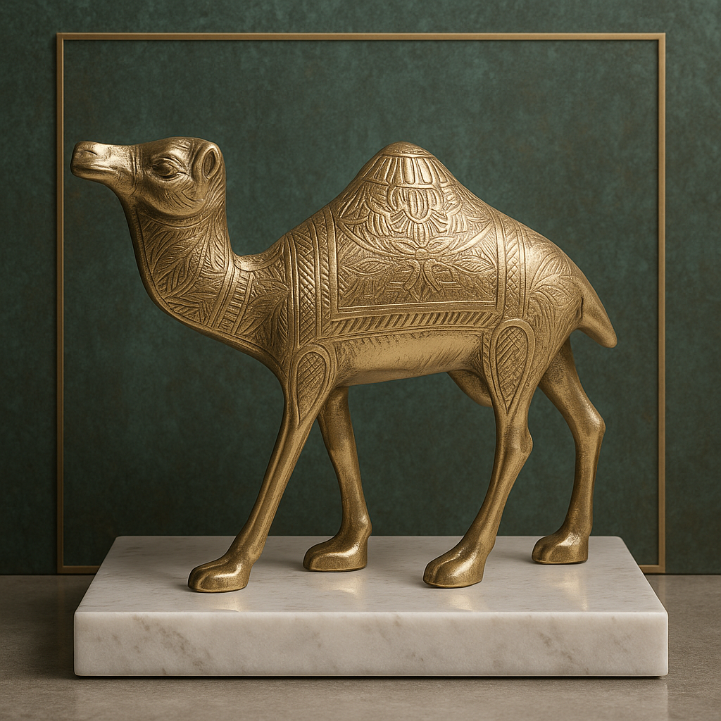 Decorative Plain Finish Camel 100% Pure Brass Statue Idol Decorative Showpiece for Home, Office and Gifting by Vastu Mandir