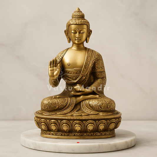 Buddha Ji 100% Pure Brass Statue Idol Decorative Showpiece for Home, Office and Gifting by Vastu Mandir