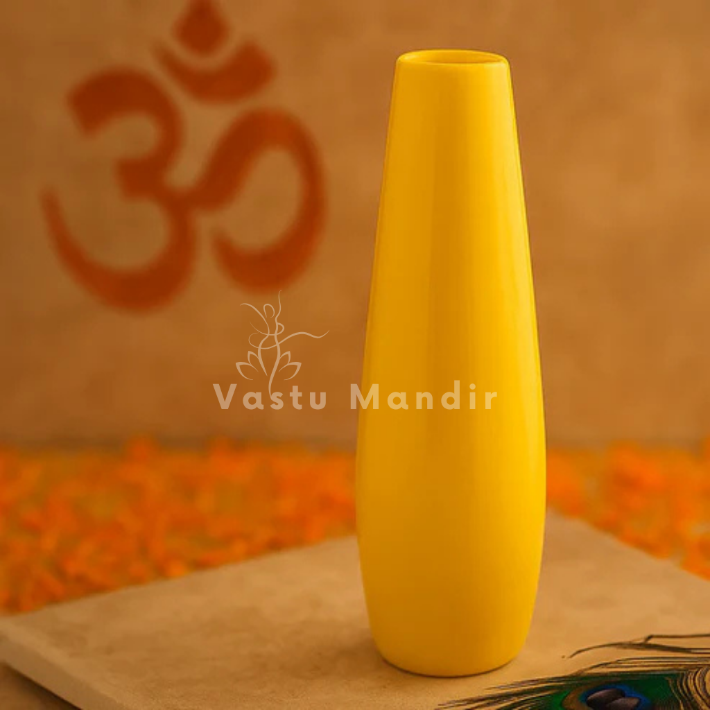 Premium Yellow Resin Vase Vastu Remedy for Financial Stability, Money Saving & Expenditure Control in SSW Direction Vastu Remedies for Living Rooms, Bedrooms & Office Spaces by Vastu Mandir