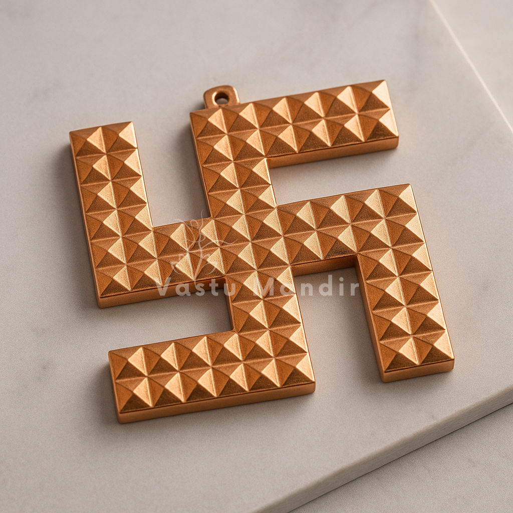 Authentic Copper Swastik Pyramid Vastu Remedy for Positive Energy, Dosh Nivaran & Main Door Entrance – Multi-Size Home & Office Use | Vastu Mandir