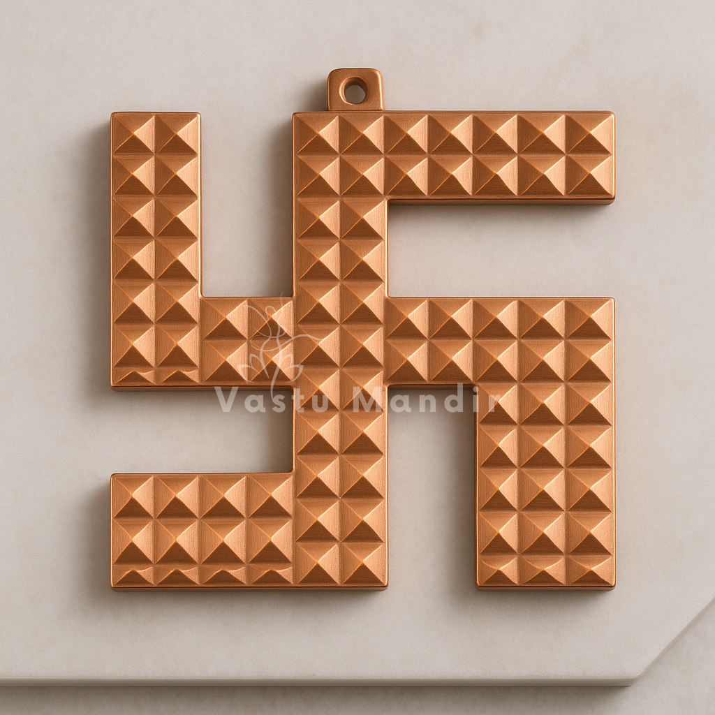 Authentic Copper Swastik Pyramid Vastu Remedy for Positive Energy, Dosh Nivaran & Main Door Entrance – Multi-Size Home & Office Use | Vastu Mandir