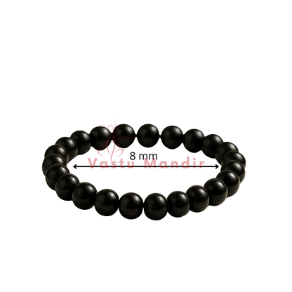 Premium Natural Hematite 8mm Bead Bracelet, Vastu Remedy for Grounding & Focus