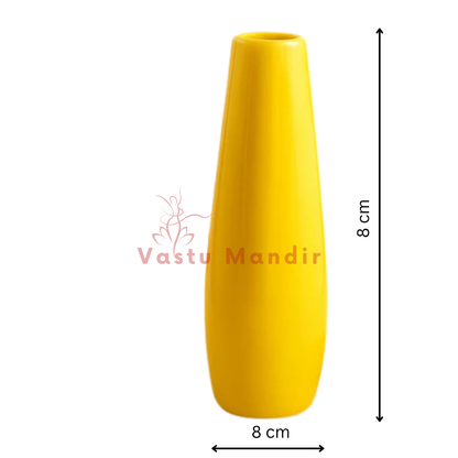 Premium Yellow Resin Vase Vastu Remedy for Financial Stability, Money Saving & Expenditure Control in SSW Direction Vastu Remedies for Living Rooms, Bedrooms & Office Spaces by Vastu Mandir