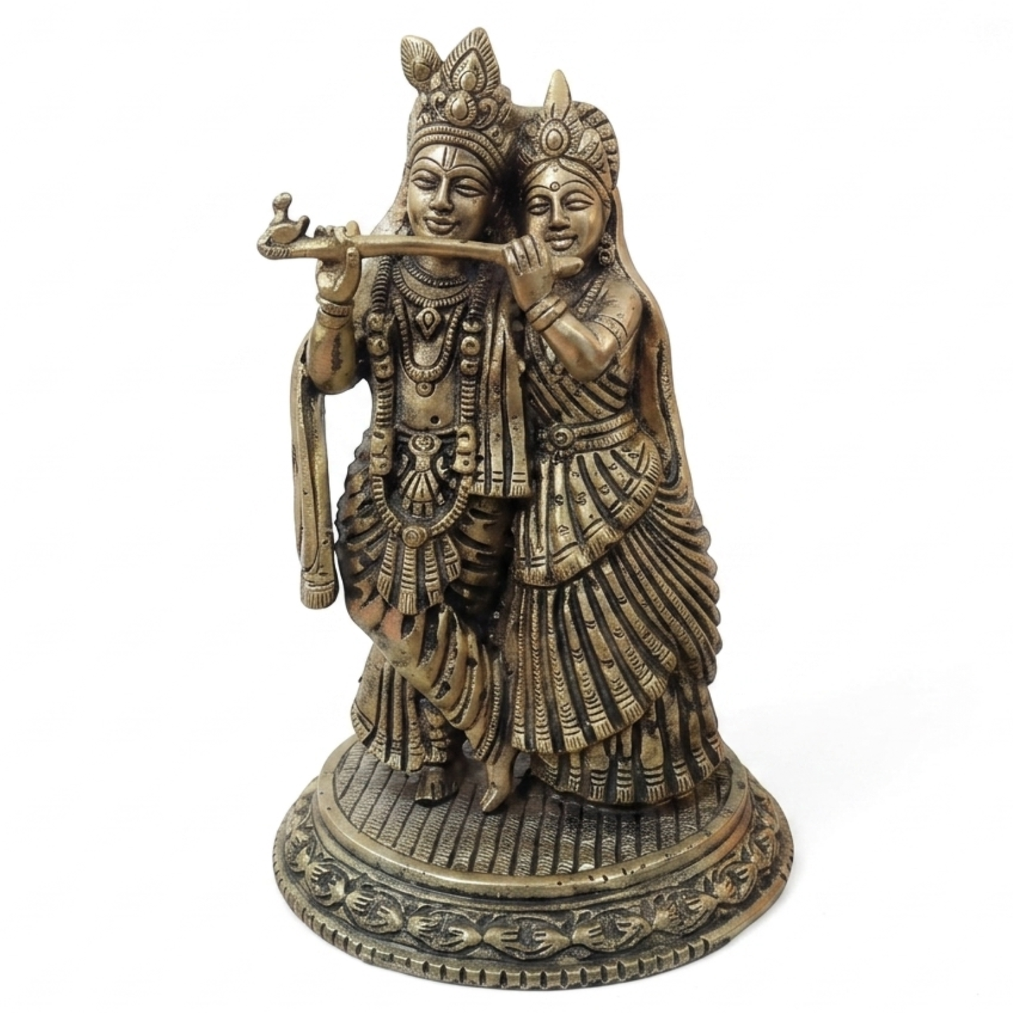 Brass Radha Krishna Idol | Vedic Vastu Sculpture for Love, Harmony & Divine Devotion | 6 Inch | 500 g