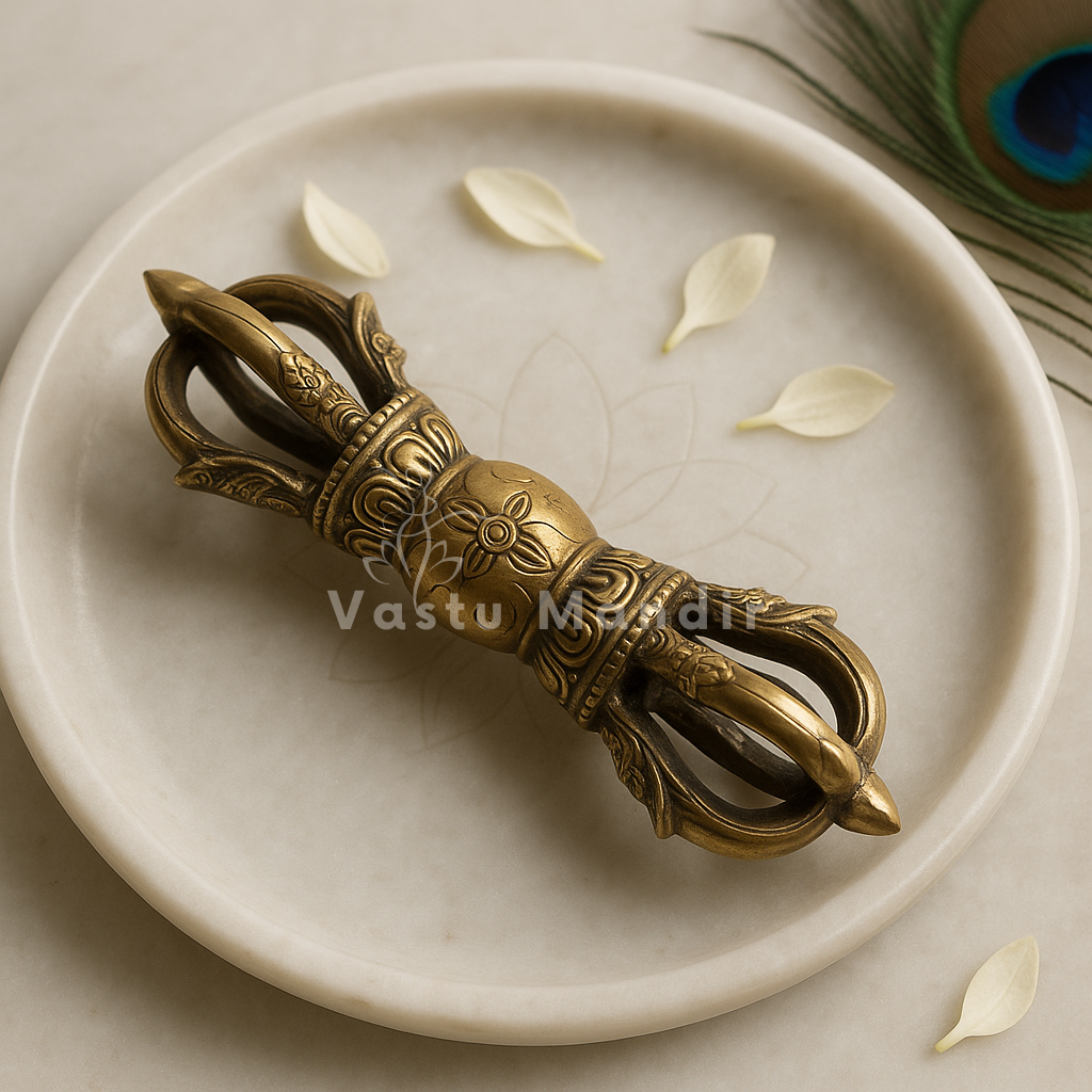 Brass Vajra (Big) 100% Pure Brass Statue Idol Decorative Showpiece for Home, Office and Gifting by Vastu Mandir