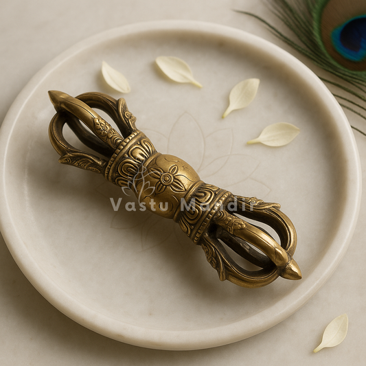 Brass Vajra (Big) 100% Pure Brass Statue Idol Decorative Showpiece for Home, Office and Gifting by Vastu Mandir