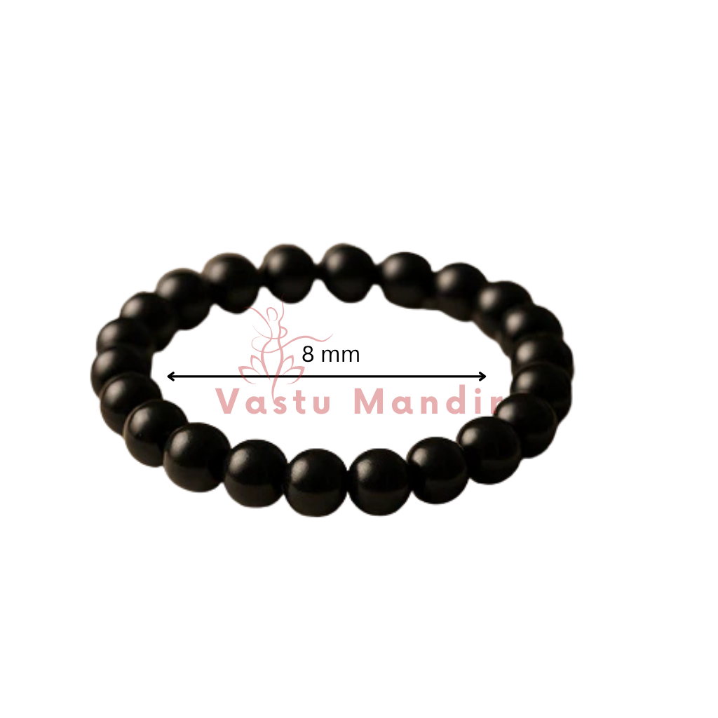 Black Tourmaline Hydro Crystal Bracelet – Vastu Remedy for Protection & Mental Focus | 10mm Beads