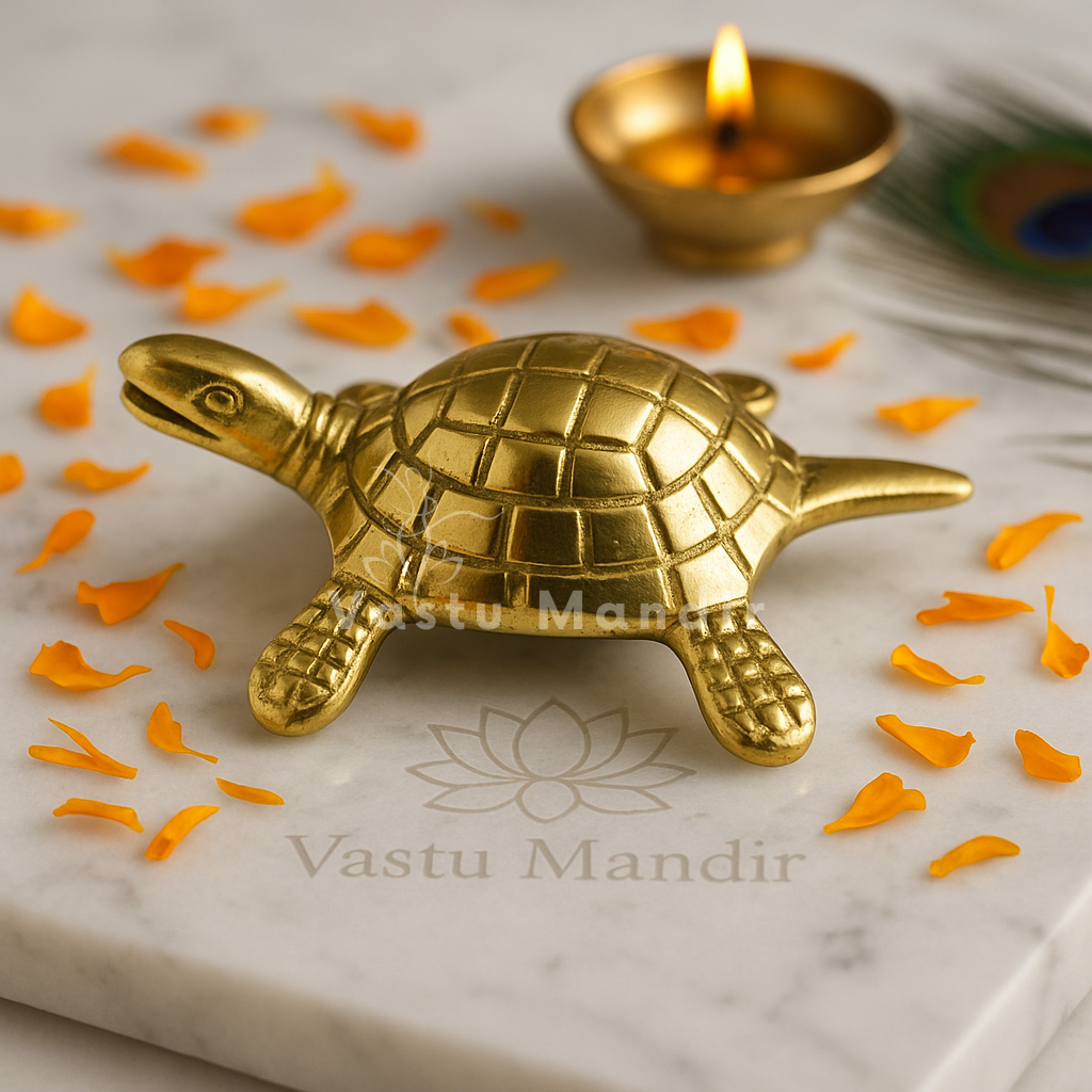 Premium Turtle Idol 100% Pure Brass Statue Decorative Showpiece for Home, Office and Gifting by Vastu Mandir