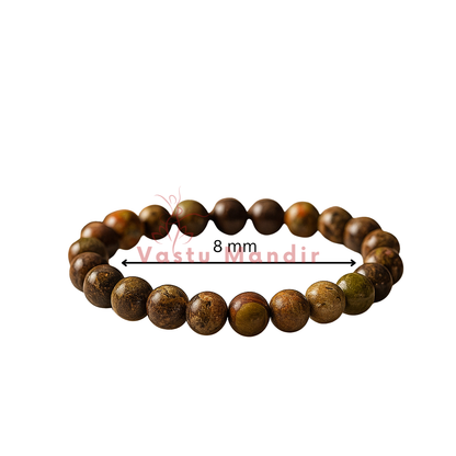 Natural Fire Agate 8mm Bead Bracelet, Vastu Remedy for Grounding & Focus