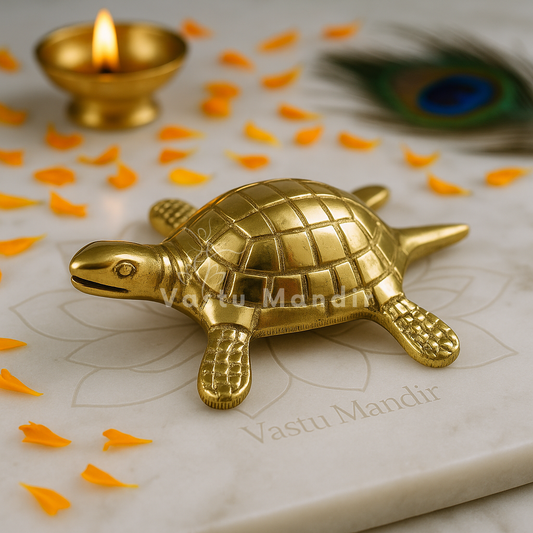Premium Turtle Idol 100% Pure Brass Statue Decorative Showpiece for Home, Office and Gifting by Vastu Mandir