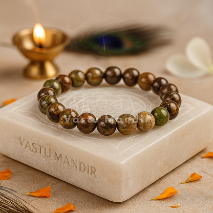 Natural Fire Agate 8mm Bead Bracelet, Vastu Remedy for Grounding & Focus