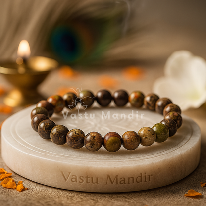 Natural Fire Agate 8mm Bead Bracelet, Vastu Remedy for Grounding & Focus