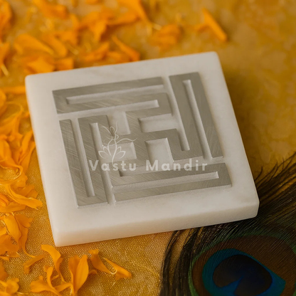 Premium Tri Dhatu Nandavrat Swastik Vastu Remedy — Small Triple Metal Correction for Spiritual Energy, Dosh Nivaran & Travel (1 Inch) | Vastu Mandir