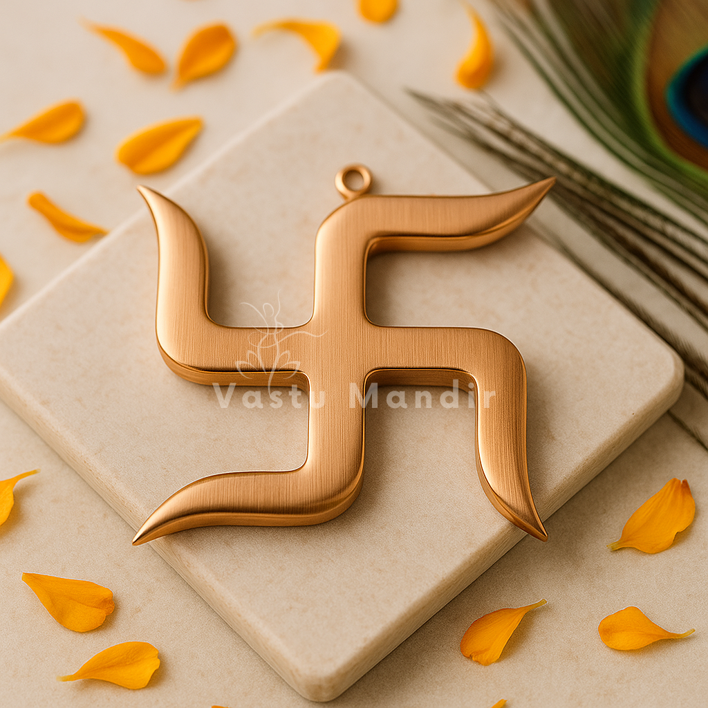Premium Brass Swastik Vastu Remedy for Home & Office — Main Door Protection, Dosh Nivaran Tool (6, 9 Inch) | Vastu Mandir
