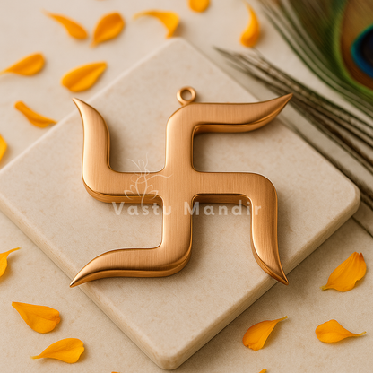 Premium Brass Swastik Vastu Remedy for Home & Office — Main Door Protection, Dosh Nivaran Tool (6, 9 Inch) | Vastu Mandir