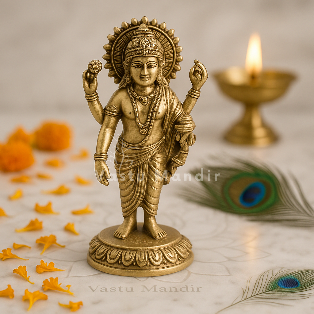 Dhanvantri Ji 100% Pure Brass Statue Idol Decorative Showpiece for Home, Office and Gifting by Vastu Mandir